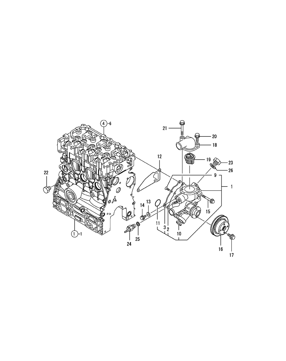 Yanmar Engine - Cooling Water System Diagram and Parts List for 467 4X4-1H013H-1H294H-37BKD010 Cub Cadet Lawn Tractor Accessories